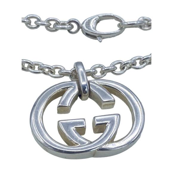 Gucci GG interlocking Sterling  Sliver Pendant Necklace - Picture 1 of 7